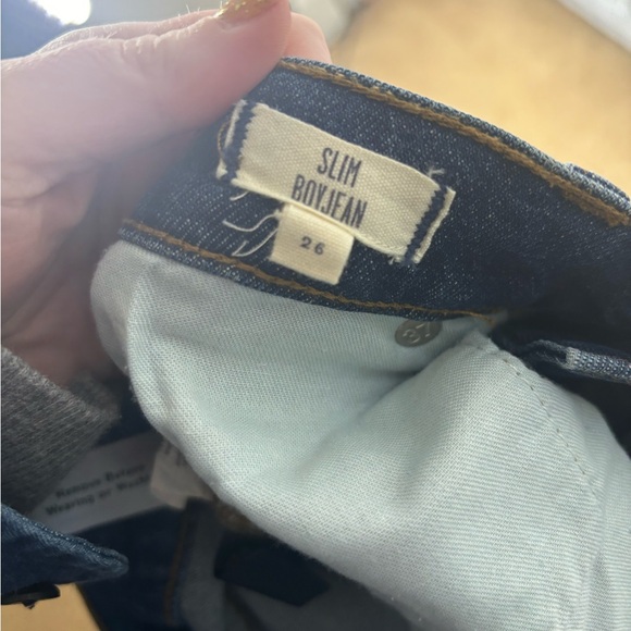 Madewell slim boy jean dark wash distressed size 26 - Picture 6 of 6